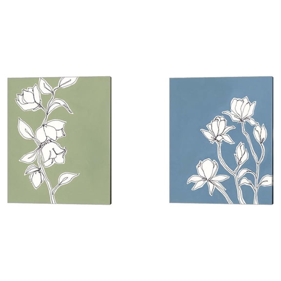 Great Art Now Botanic Drawing B by Regina Moore 2 Piece Canvas Art Set Each 12"W x 15"H