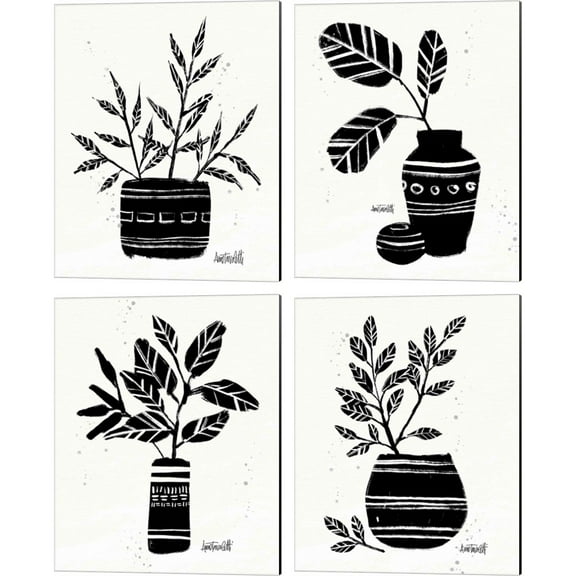 Great Art Now Botanical Sketches A by Anne Tavoletti 4 Piece Canvas Art Set Each 12"W x 15"H