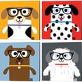 thumbnail image 1 of Great Art Now Bow Wow Beagle, Dalmation, Labrador & Sheepdog by Todd Art 4 Piece Canvas Art Set Each 14W x 14H, 1 of 6