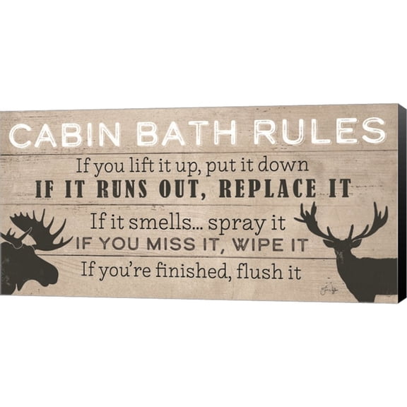 Great Art Now Cabin Bath Rules by Yass Naffas Designs, Canvas Wall Art, 20W x 10H