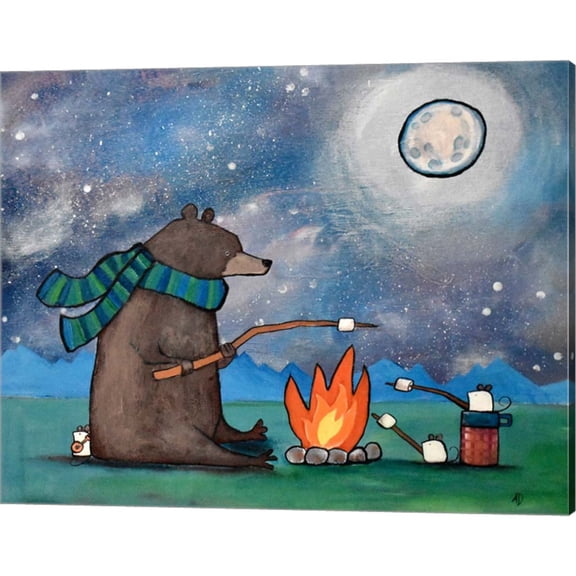 Great Art Now Camping Bear Mouse by Andrea Doss, Canvas Wall Art, 20W x 16H