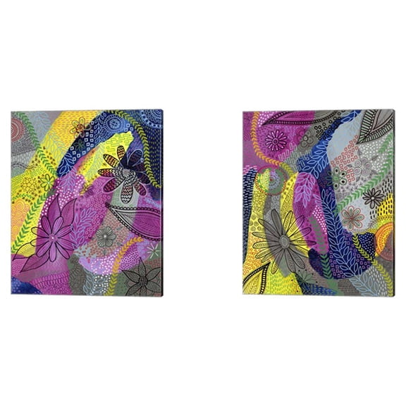 Great Art Now Chaotic by Regina Moore 2 Piece Canvas Art Set Each 12"W x 15"H