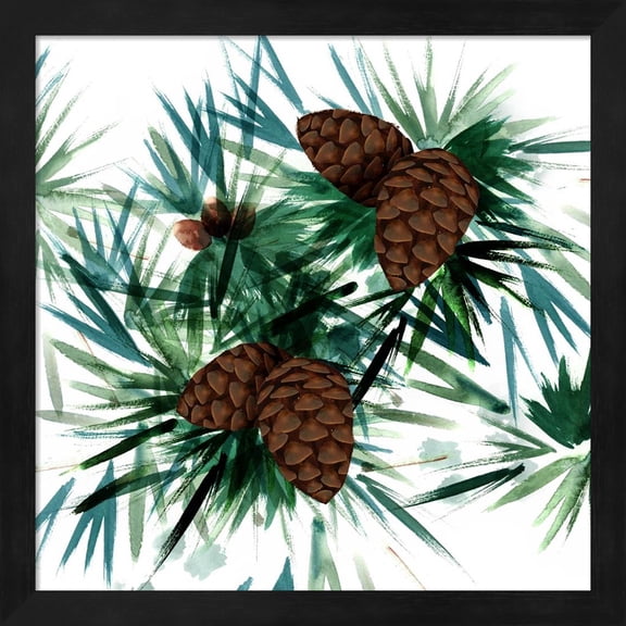 Great Art Now Christmas Hinterland II-Pine Cones by Northern Lights, Framed Wall Art, 13.25W x 13.25H