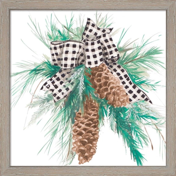 Great Art Now Christmas Pine Cones by Patricia Pinto, Framed Wall Art, 13W x 13H