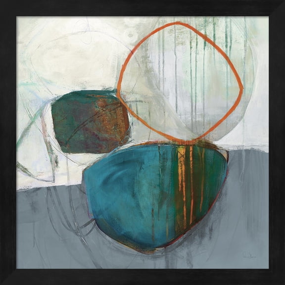 Great Art Now Circle Tower Turquoise Crop by Jane Davies Framed Wall Art 13"W x 13"H