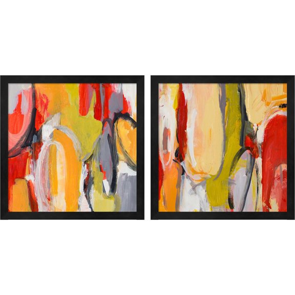 Great Art Now City Symphony by Lanie Loreth, 2 Piece Framed Art Set Each 13"W x 13"H