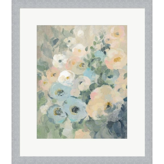 Great Art Now Cottage Blue Floral II by Silvia Vassileva, Framed Wall Art, 18.25W x 21.25H