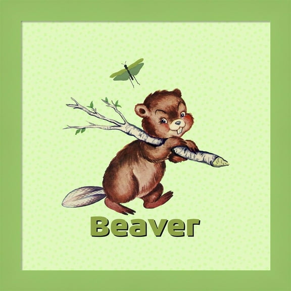 Great Art Now Cute Baby Beaver by Tina Lavoie, Framed Wall Art, 14W x 14H