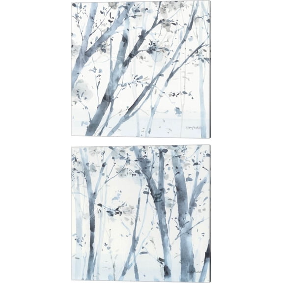 Great Art Now Dancing Leaves by Lisa Audit 2 Piece Canvas Art Set Each 14"W x 14"H