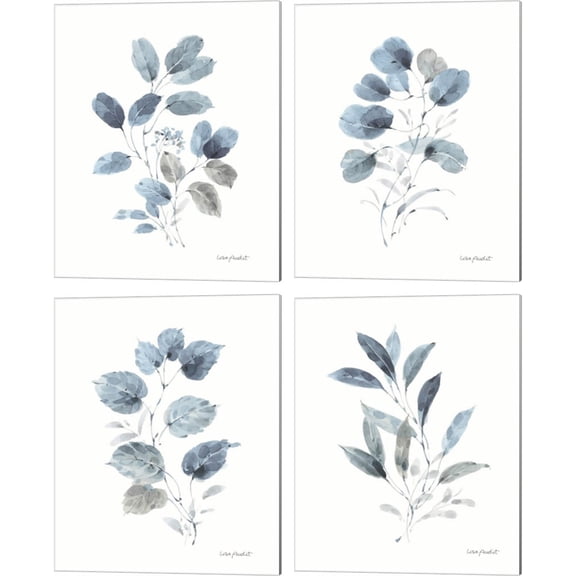 Great Art Now Dancing Leaves by Lisa Audit 4 Piece Canvas Art Set Each 12"W x 15"H