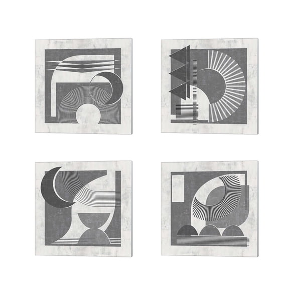 Great Art Now Day and Night by Melissa Wang 4 Piece Canvas Art Set Each 14W x 14H