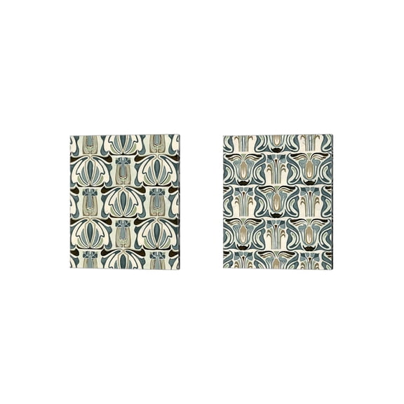 Great Art Now Deco Parlor Pattern by June Erica Vess 2 Piece Canvas Art Set Each 12"W x 15"H