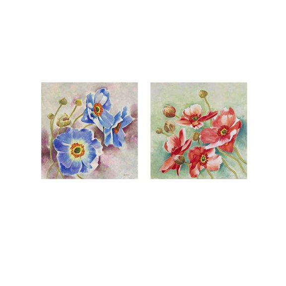 Great Art Now Delicate Blooms by Graham Reynolds 2 Piece Print Art Set Each 12W x 12H