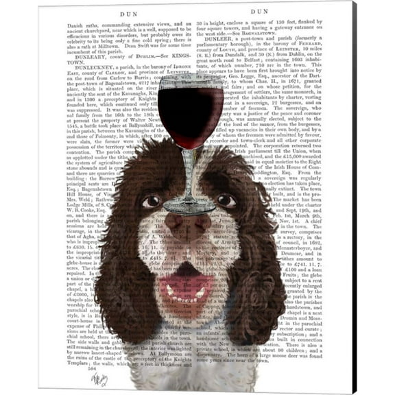 Great Art Now Dog Au Vin Springer Spaniel by Fab Funky Canvas Wall Art 16W x 20H