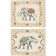 thumbnail image 1 of Great Art Now Elephant Walk 2 by Daphne Brissonnet 2 Piece Canvas Art Set Each 15"W x 12"H, Bohemian Art, 1 of 3