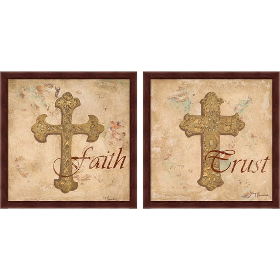 Great Art Now Faith & Trust by Tiffany Hakimipour, 2 Piece Framed Art Set Each 13"W x 13"H