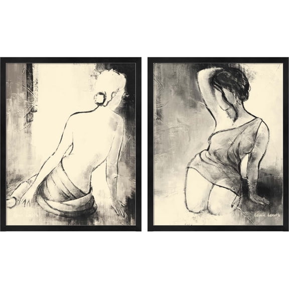 Great Art Now Figurative Woman by Lanie Loreth, 2 Piece Framed Art Set Each 17.25"W x 21.25"H