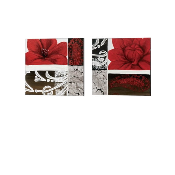 Great Art Now Flora by Jasmin Zara Copley 2 Piece Canvas Art Set Each 14W x 14H