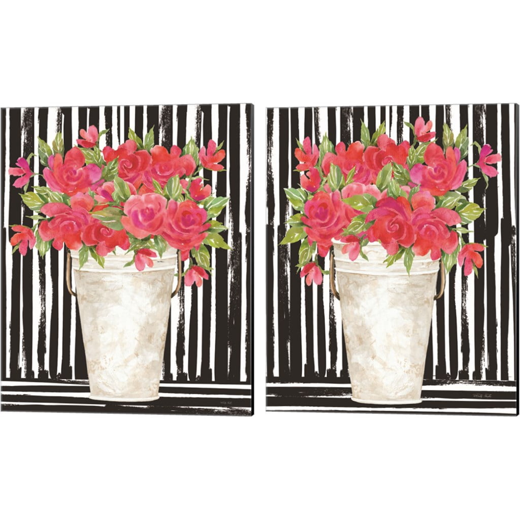 Great Art Now Fuchsias by Cindy Jacobs 2 Piece Canvas Art Set Each 12"W ...