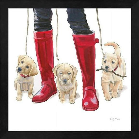 Great Art Now Furry Fashion Friends I by Emily Adams Framed Wall Art 13"W x 13"H