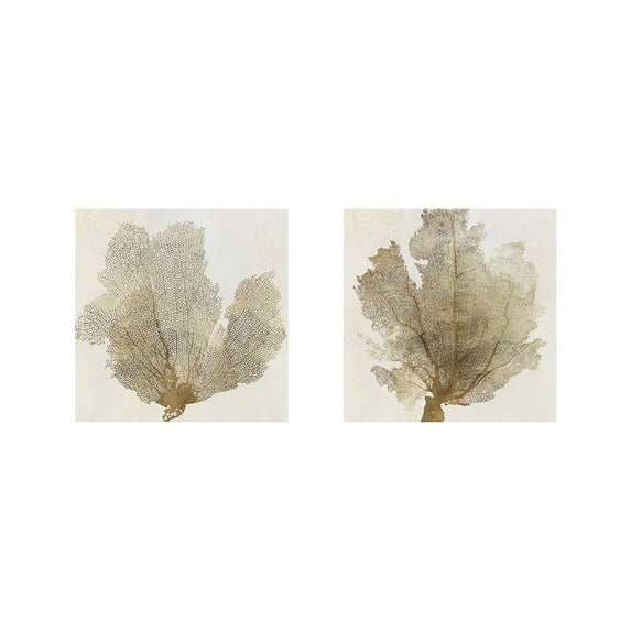 Great Art Now Gold Coral by PI Galerie 2 Piece Print Art Set Each 12"W x 12"H