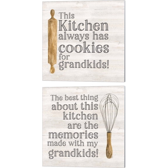 Great Art Now Grandparent Life by Tara Reed 2 Piece Canvas Art Set Each 14W x 14H