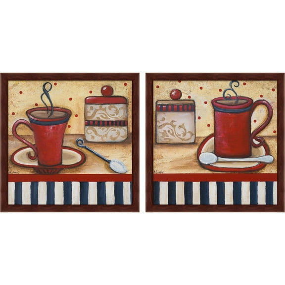 Great Art Now Granny's Kitchen by Gina Ritter, 2 Piece Framed Art Set Each 13"W x 13"H