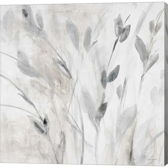 Great Art Now Gray Misty Leaves Square I by Lanie Loreth, Canvas Wall Art, 24W x 24H
