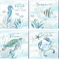 thumbnail image 1 of Great Art Now Great Blue Sea D by Cynthia Coulter 4 Piece Canvas Art Set Each 14"W x 14"H, 1 of 5
