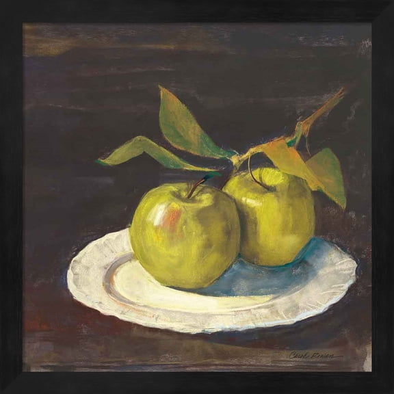 Great Art Now Green Apple I Dark Brown by Carol Rowan, Framed Wall Art, 13.25W x 13.25H