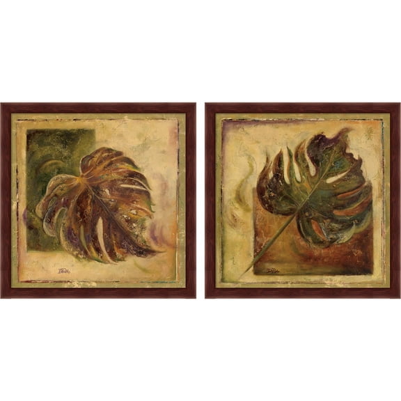 Great Art Now Green Balazo by Patricia Pinto, 2 Piece Framed Art Set Each 13"W x 13"H