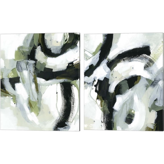 Great Art Now Green Onyx by June Erica Vess 2 Piece Canvas Art Set Each 12"W x 15"H