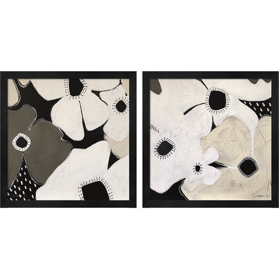 Great Art Now Hello by Suzi Redman, 2 Piece Framed Art Set Each 13.25"W x 13.25"H