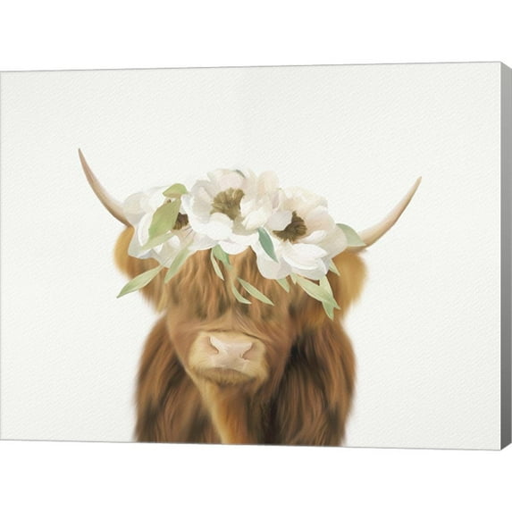 Great Art Now Highland Cow by Leah Straatsma, Canvas Wall Art, 20.5W x 16H