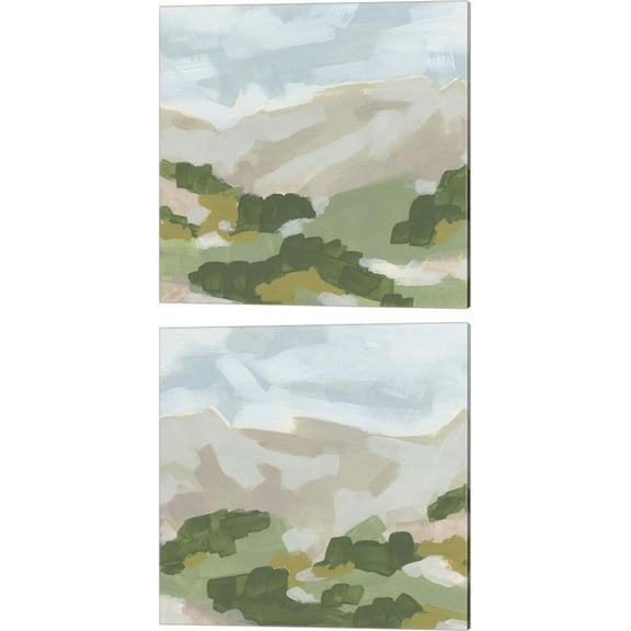 Great Art Now Hillside Impression by June Erica Vess 2 Piece Canvas Art Set Each 14"W x 14"H