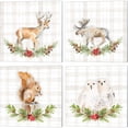 thumbnail image 1 of Great Art Now Holiday Woodland Garland on Plaid by Lanie Loreth 4 Piece Canvas Art Set Each 14W x 14H, 1 of 5