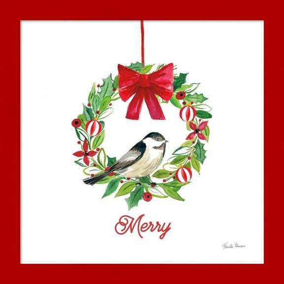 Great Art Now Holiday Wreath by Farida Zaman, Framed Wall Art, 14W x 14H