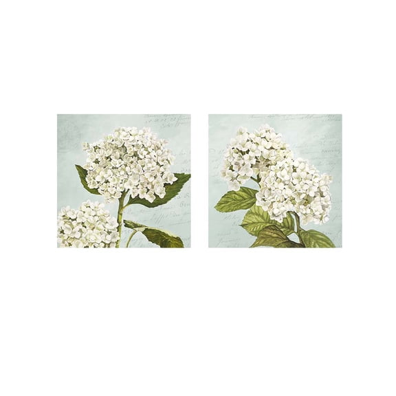 Great Art Now Hydrangeas (Aqua) by Remy Dellal 2 Piece Print Art Set Each 12W x 12H