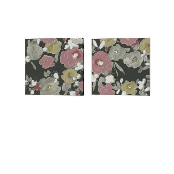 Great Art Now Impulse Floral by June Erica Vess 2 Piece Canvas Art Set Each 14W x 14H