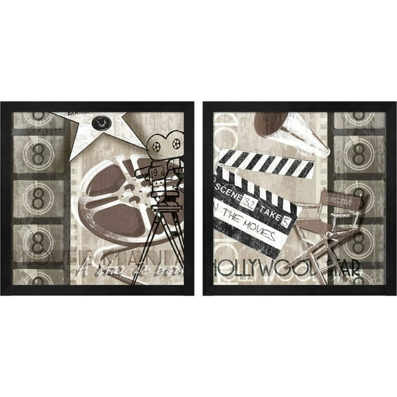 Great Art Now In the Making by Tandi Venter, 2 Piece Framed Art Set Each 13"W x 13"H