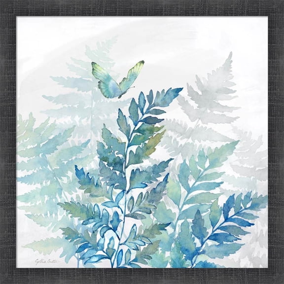 Great Art Now Indigo Ferns I by Cynthia Coulter, Framed Wall Art, 17.5W x 17.5H