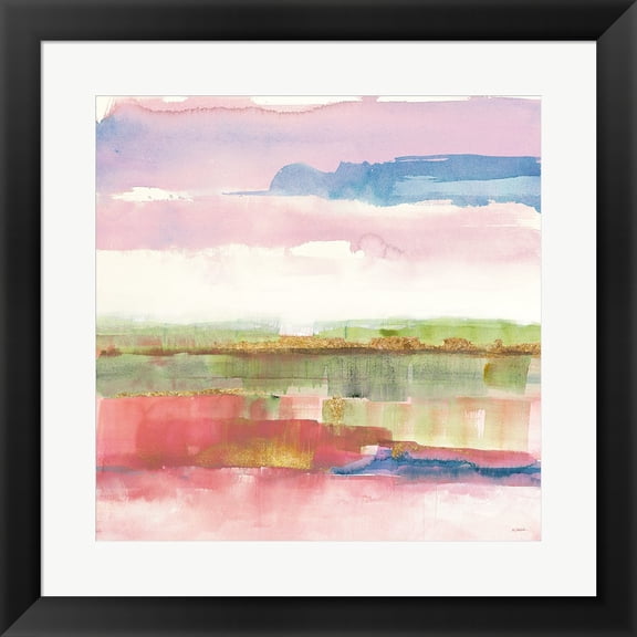 Great Art Now Influence of Line and Color Gold Bright by Mike Schick Framed Wall Art 20"W x 20"H