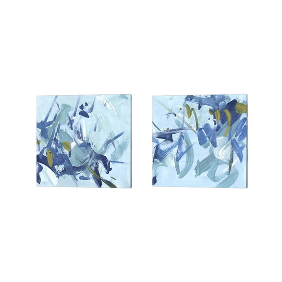 Great Art Now Into the Blue by Melissa Wang 2 Piece Canvas Art Set Each 14"W x 14"H