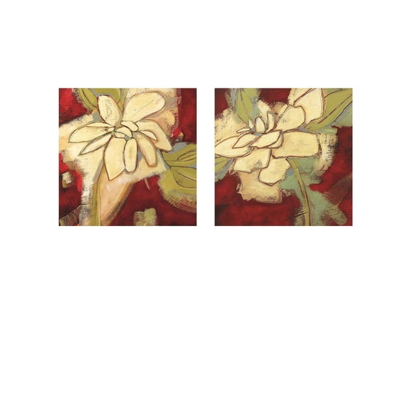 Great Art Now Jungle Gardenia by Susan Davies 2 Piece Print Art Set Each 12"W x 12"H