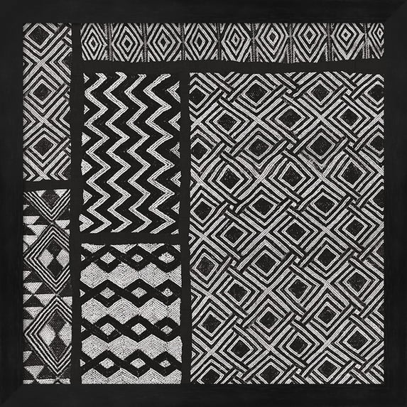 Great Art Now Kuba Abstract I BW by Sue Schlabach Framed Wall Art 13"W x 13"H