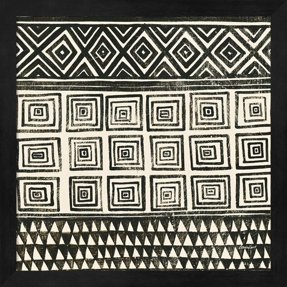 Great Art Now Kuba I BW by Kathrine Lovell Framed Wall Art 13"W x 13"H