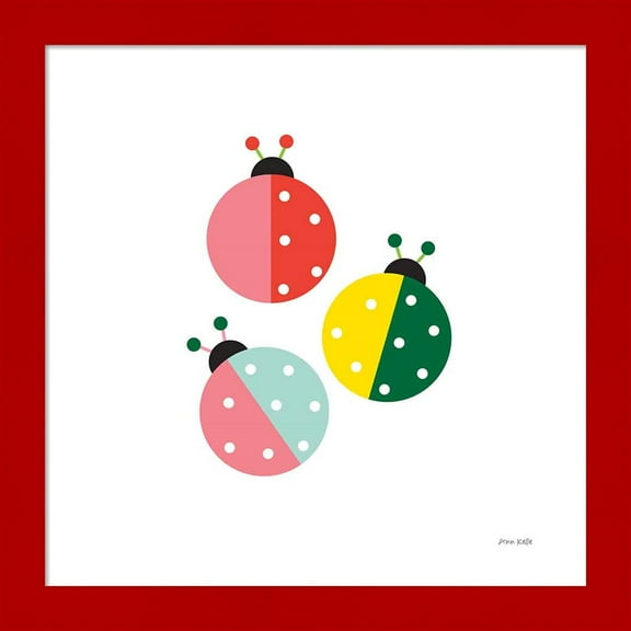 Great Art Now Ladybugs Three by Ann Kelle, Framed Wall Art, 14W x 14H