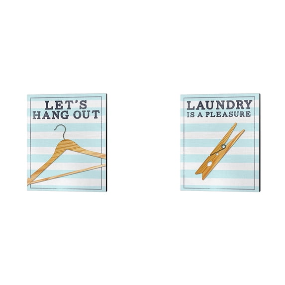 Great Art Now Laundry Lounge by SD Graphics Studio 2 Piece Canvas Art Set Each 12"W x 15"H