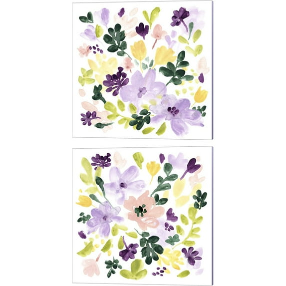Great Art Now Lavender Meadow by June Erica Vess 2 Piece Canvas Art Set Each 14W x 14H