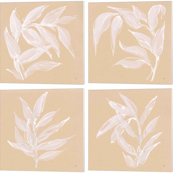 Great Art Now Leaf Study by Chris Paschke 4 Piece Canvas Art Set Each 14W x 14H